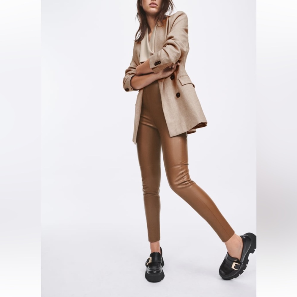 ZARA High-Waisted Faux Leather Leggings